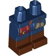 Lego Hips with Dark Blue Legs and Reddish Brown Boots Pattern with Dark Red Pouch, Gold Moon, Sand Blue Rune Stone print / Dark Blue