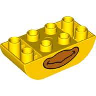 Lego Duplo Brick 2 x 4 Curved Bottom with Chicken Beak print