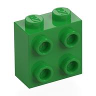 Lego Brick Special 1 x 2 x 1 2/3 with 4 Studs on 1 Side / Bright Green