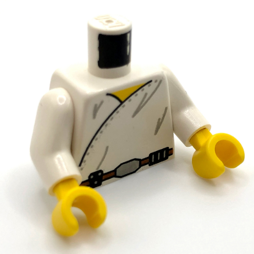 Lego Torso Wrap-Around Tunic and Utility Belt Print, White Arms, Yellow Hands / White