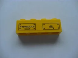 Brick 1 x 4 with 'HYDRAULICS' and 'OIL' and Bolts  Pattern (Sticker) - Set 7633