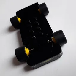 Vehicle Base, Fast Food Racer 4 x 10, Yellow Wheels and Black Tires / Black
