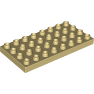 Lego Duplo Plate 4 x 8 / Tan