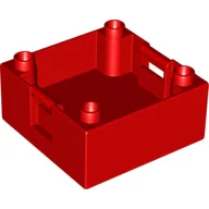 Duplo Container Box 4 x 4 with Studs on Corners / Red