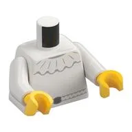 Torso, Ruffle, Dark Bluish Grey Belt, White Arms, Yellow Hands / White