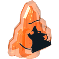 Lego Rock 1 x 2 Crystal Stepped with Black Wolf Print [aka Moonstone]
