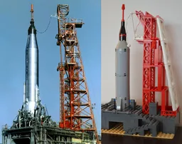 Mercury Atlas launch pad and tower (Saturn V scale)