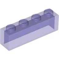 Brick 1 x 4 without Bottom Tubes / Glitter Trans-Purple