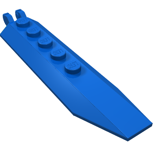 Lego Hinge Plate 1 x 8 Locking with Angled Side Extensions, Rounded Plate Underside, 9 Teeth / Blue