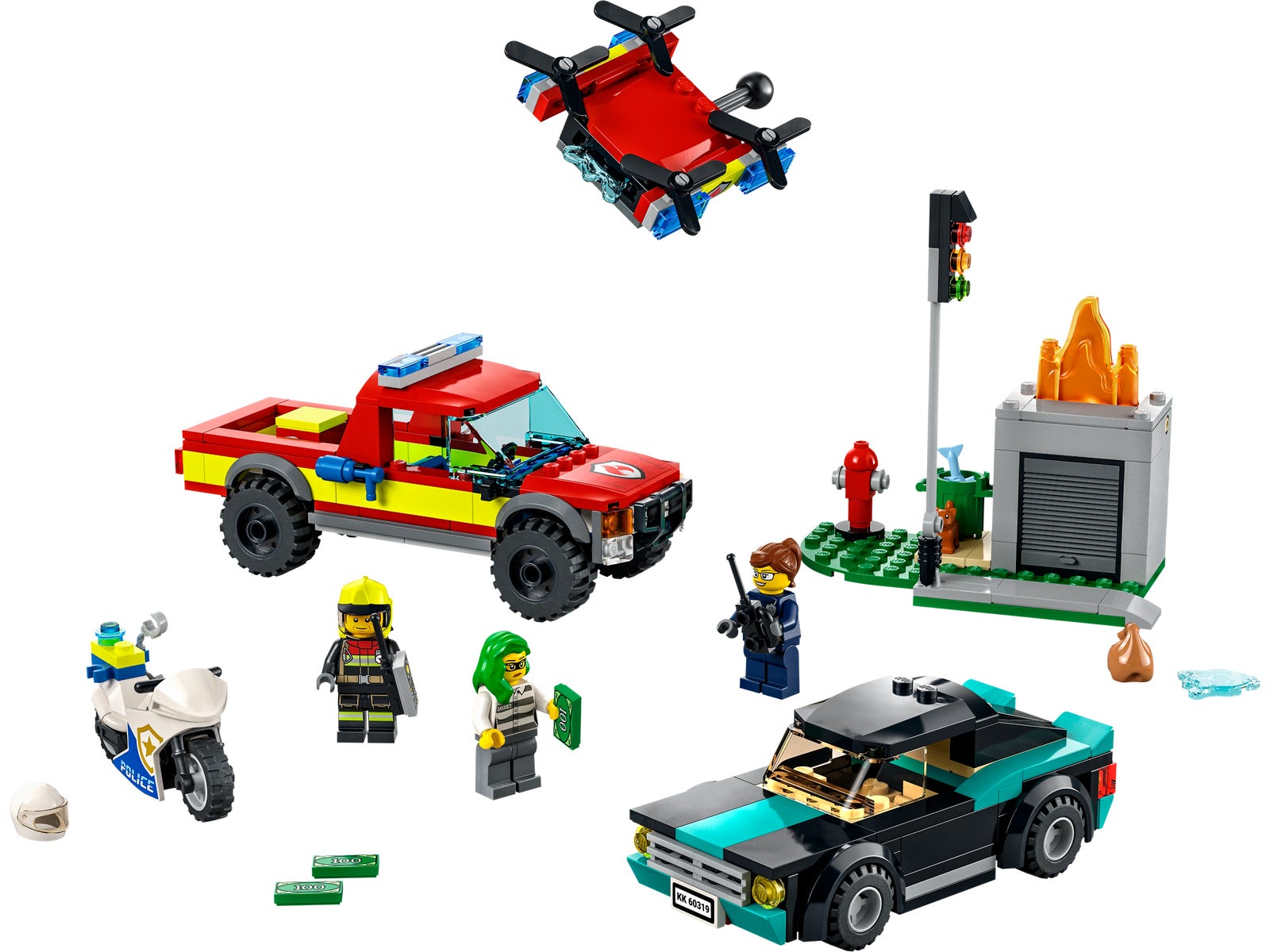 Lego Fire Rescue & Police Chase