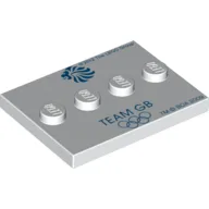 Plate Special 3 x 4 with 1 x 4 Center Studs and 'TEAM GB' and Olympic Rings Print