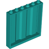 Lego Panel 1 x 6 x 5 [Vertical Corrugated] / Dark Turquoise