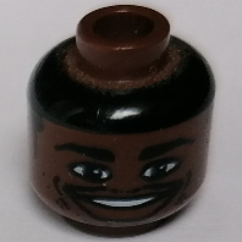 Lego Minifig Head NBA Ray Allen Print [Blocked Open Stud] / Brown