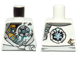 Lego Torso Ninjago Robe with Exposed Mechanical Parts and Ice Power Emblem Pattern