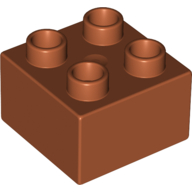 Lego Duplo Brick 2 x 2 / Dark Orange