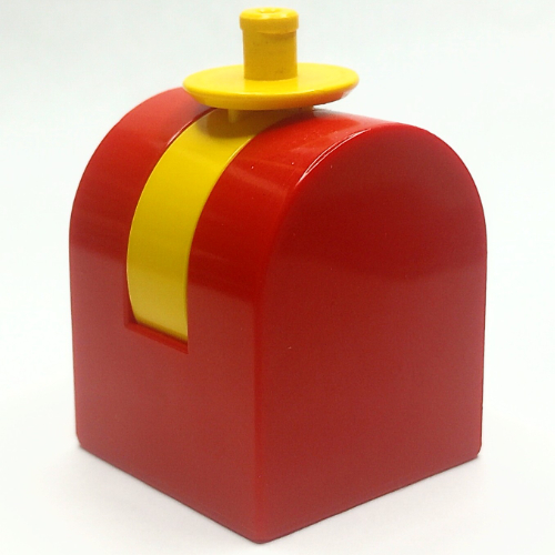 Lego Duplo Brick 2 x 2 x 2 Curved Top with Yellow Propeller / Rotor Holder / Red