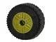 Wheel 18mm D. x 14mm with Pin Hole, Fake Bolts and Shallow Spokes with Black Tire 30.4 x 14 Solid (55981 / 58090) / Olive Green