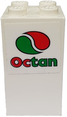 Lego Brick 2 x 2 x 3 with Octan Logo Pattern (Sticker) - Set 7993