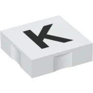 Duplo Tile 2 x 2 with Capital 'K' Print