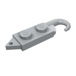 Hook, Plate 1 x 2 with Crane Hook Left / Light Bluish Gray