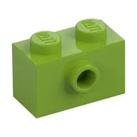 Brick Special 1 x 2 with 1 Center Stud on 1 Side, Bottom Stud Holder / Lime