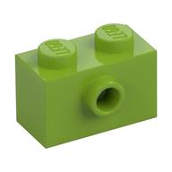 Lego Brick Special 1 x 2 with 1 Center Stud on 1 Side, Bottom Stud Holder / Lime