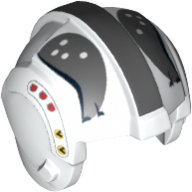 Lego Helmet Rebel Pilot, Center Ridge with Dark Bluish Gray Print / White