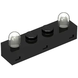 Light Brick 1 x 4 [Two Bulbs] / Black