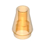 Cone 1 x 1 [No Top Groove] / Trans-Orange