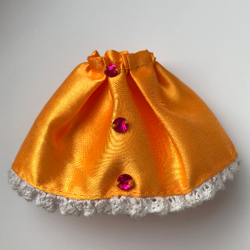 Lego Belville, Skirt, Satin with Jewels and Lace Trim / Orange