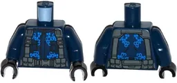 Torso 'ACU' Jacket with Dark Bluish Gray Straps and Belt with Pouches Pattern / Dark Blue Arms / Black Hands