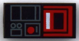 Tile 1 x 2 with Control Panel Buttons Display Print