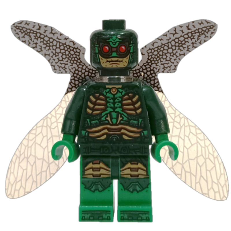 Lego Parademon in Dark Green Outfit with Closed Wings