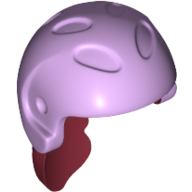 Lego Hair and Helmet, Sports / Ski, with Dark Red Hair [1 Hole] / Lavender