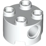 Brick Round 2 x 2, Pin Holes / White