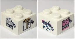 Brick 2 x 2 with Clothes, Tops and Shirt with Price Tags Pattern on All Sides (Stickers) - Set 41427