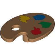 Lego Equipment Paint Palette with Yellow, Blue, Green and Red Paint Spots Print / Medium Nougat