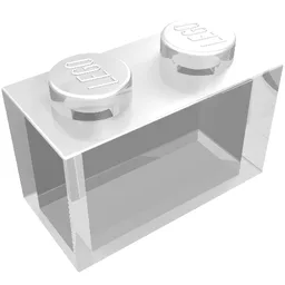 Brick 1 x 2 without Bottom Tube / Trans-Clear