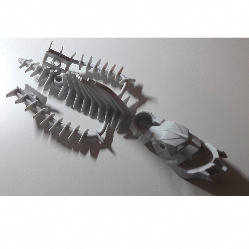 Lego Large Figure Mask Piraka, with Flexible Spine and Arm Covers, Thok / Very Light Bluish Gray