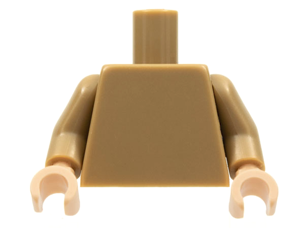 Lego Torso Plain / Dark Tan Arms / Light Nougat Hands