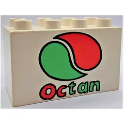 Duplo Brick 2 x 4 x 2 with Octan Logo Print / White