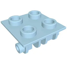 Hinge Brick 2 x 2 Top Plate Thin / Bright Light Blue