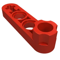 Technic Beam 1 x 4 Thin with Stud Connector / Red