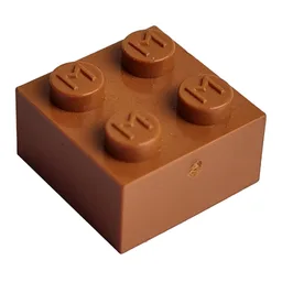 Modulex Brick 2 x 2 with M on Studs / Modulex Terracotta