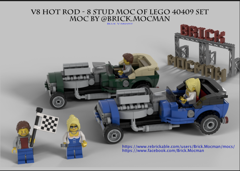Lego V8 HotRod 8 Stud - Blue Convertible (FREE)