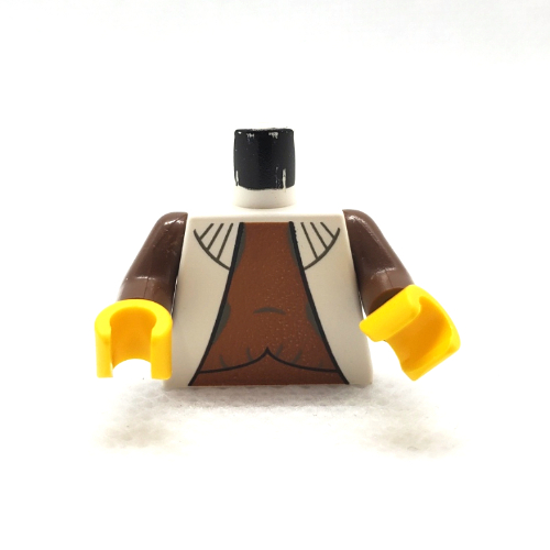 Lego Torso Vest with Dark Orange Shirt Print (Leia), Brown Arms, Yellow Hands / White