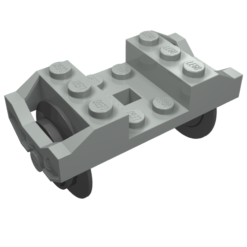 Lego Wheel Holder, Train with Wheels [Complete Assembly] / Light Gray