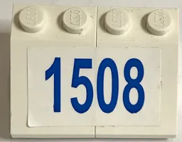 Stickered Assembly 4 x 3 x 1 with Blue '1508' Pattern (Sticker) - Set 1376