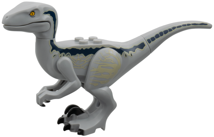 Lego Dinosaur Raptor / Velociraptor with Dark Blue and Tan Markings (Jurassic World Blue)