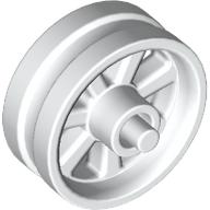 Lego Wheel Centre 15 x 6 City Motorcycle with Stub Axles / White